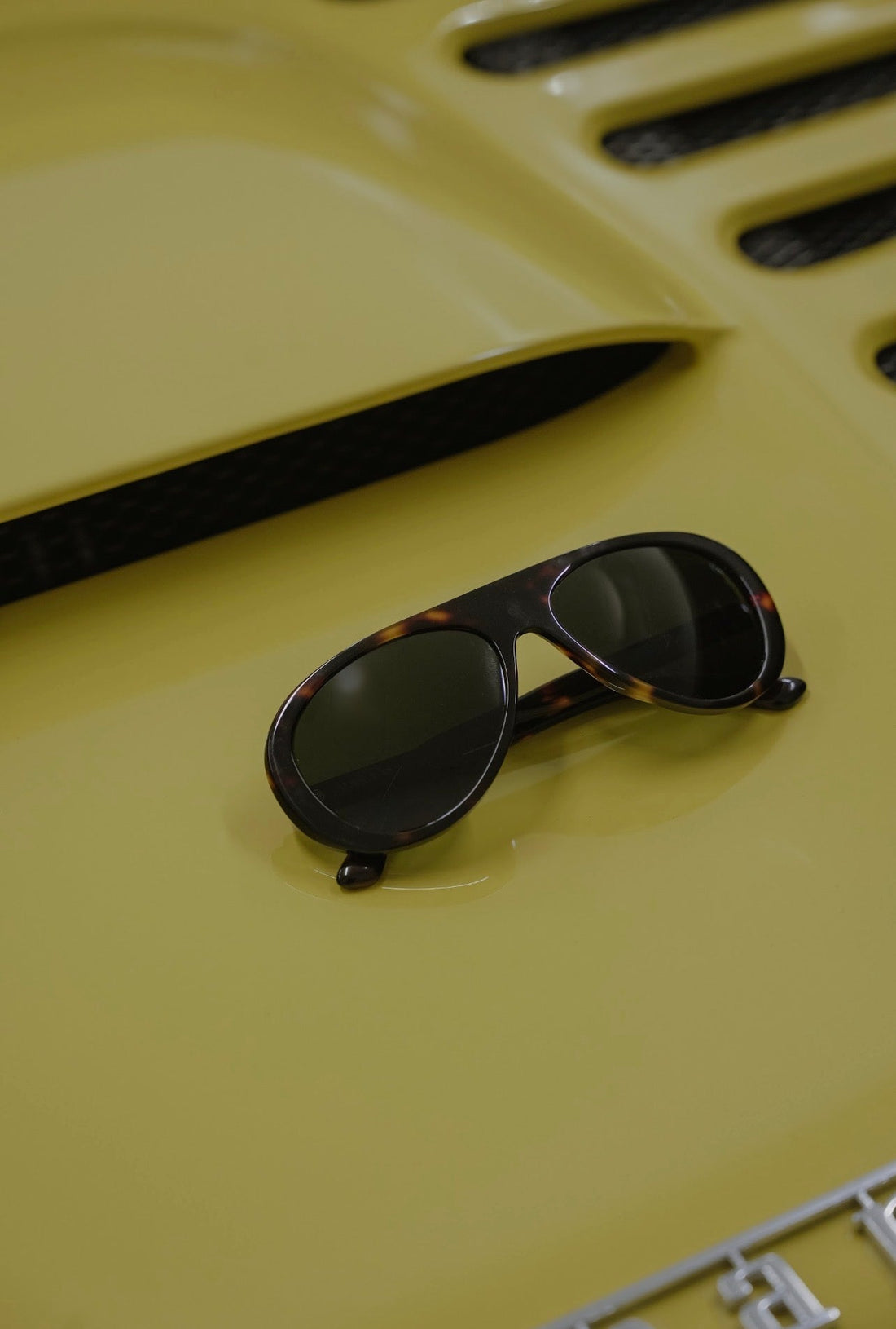 SWT Eyewear five-barrel steel hinge detail on acetate sunglasses frame, Endurance collection