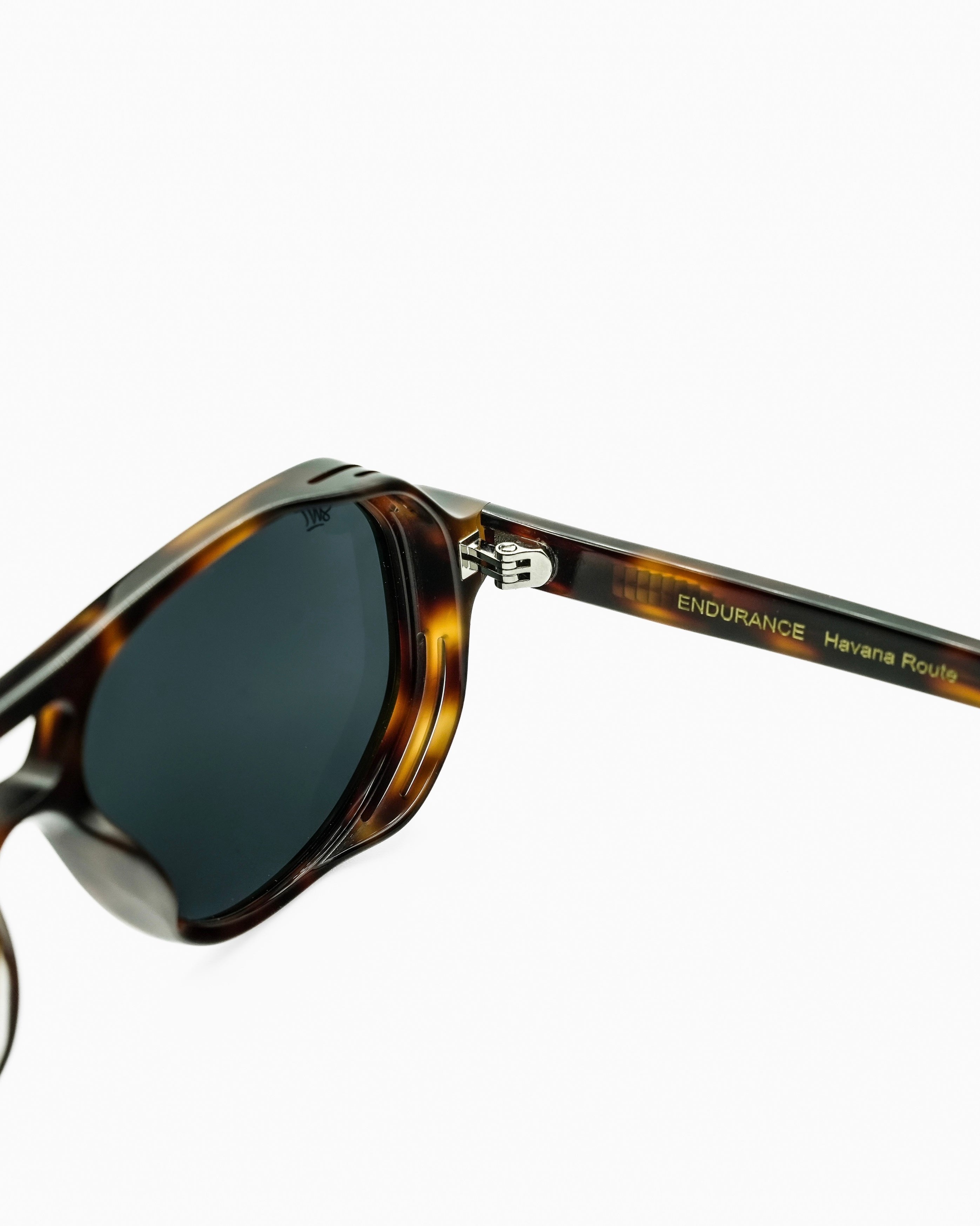 SWT Havana Route aviator sunglasses in dark tortoiseshell with charcoal grey lens, side view