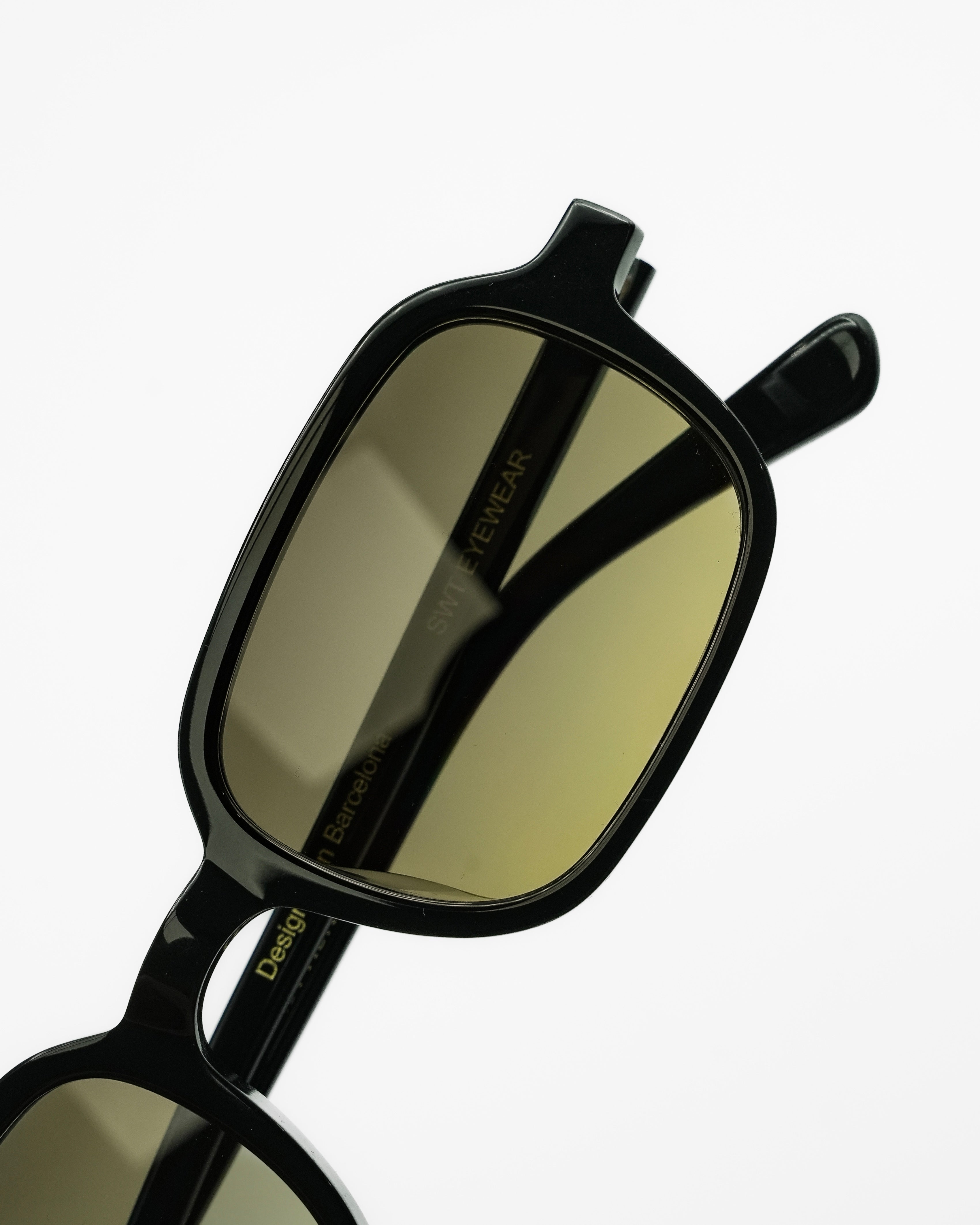 SWT Miramare rectangular sunglasses in black acetate with gradient lens