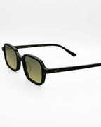 SWT Miramare rectangular sunglasses in black acetate, front detail