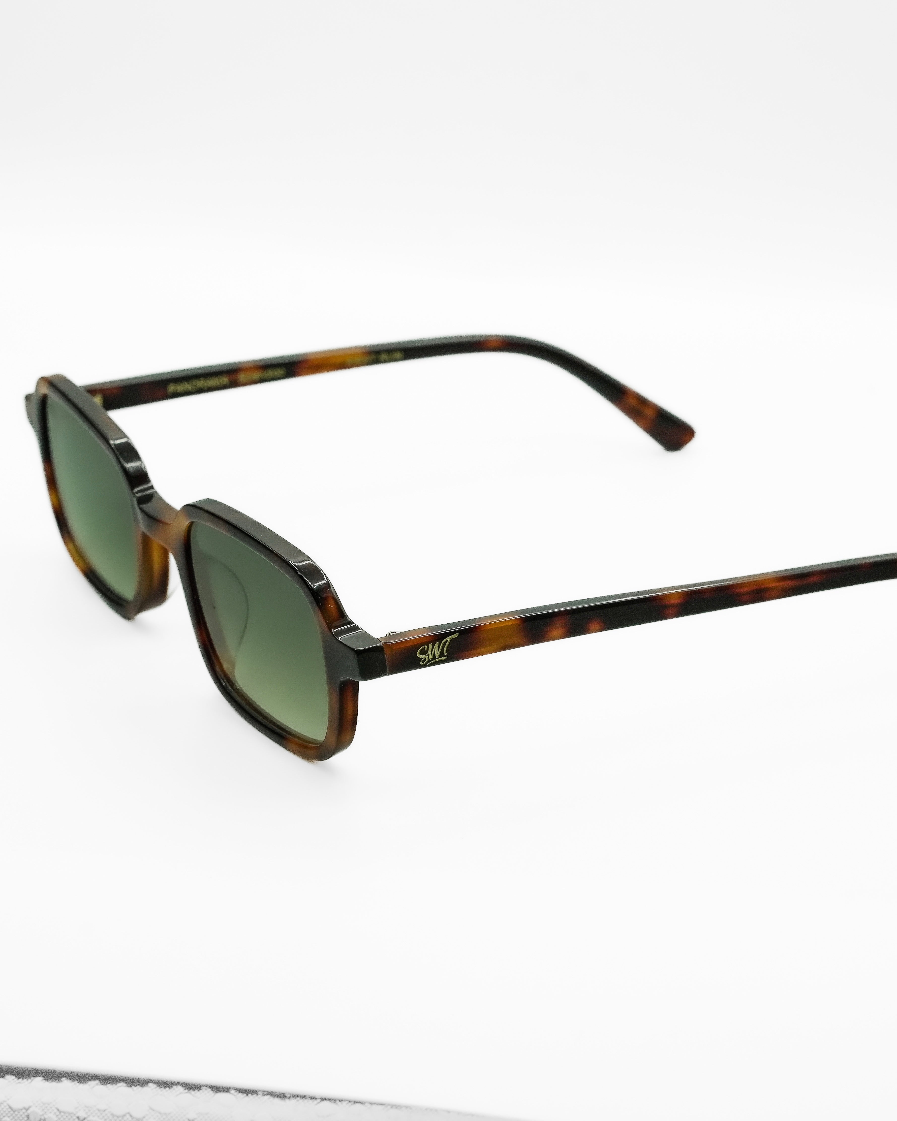 SWT Splendido rectangular sunglasses in dark tortoiseshell acetate, side view