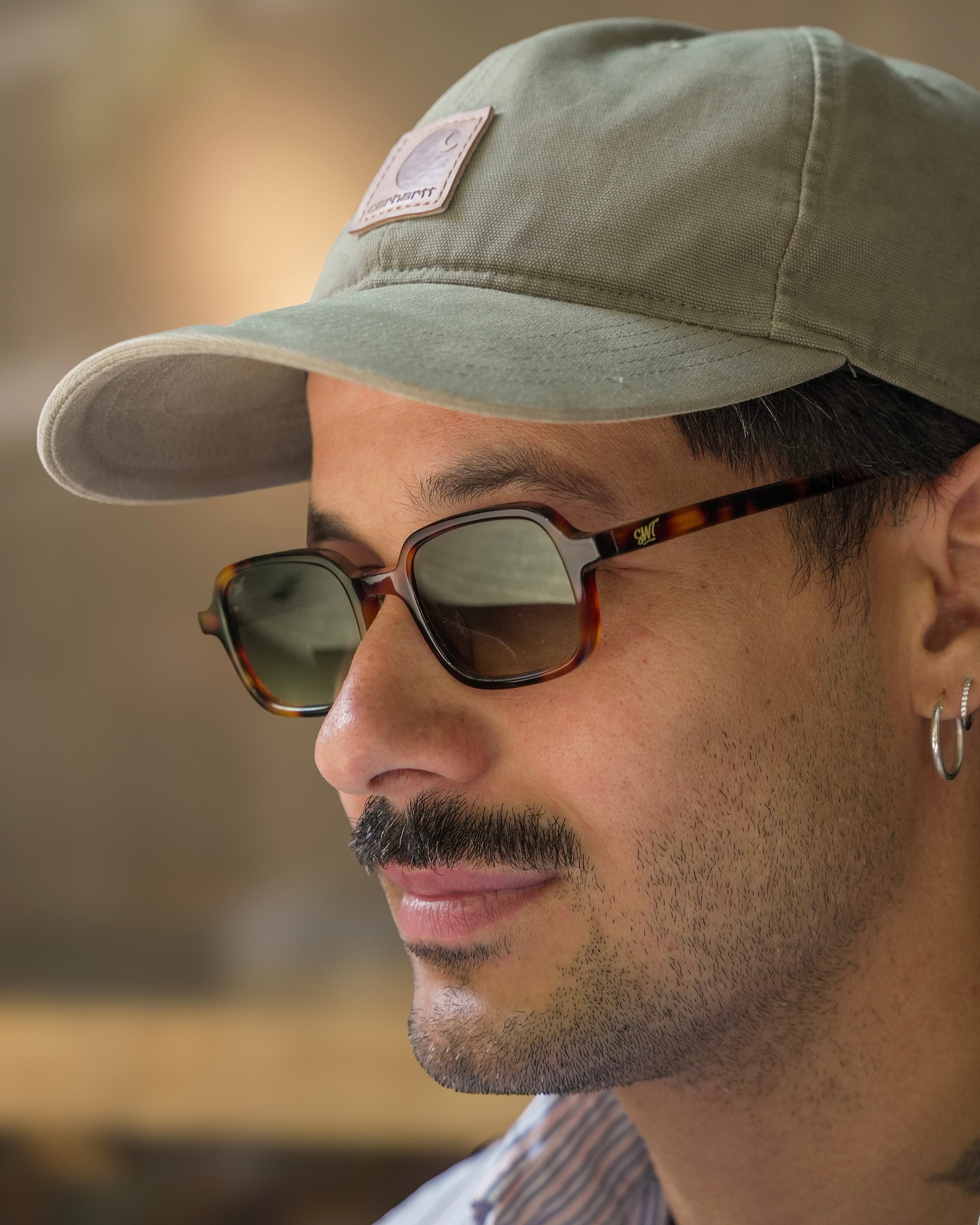 SWT Splendido rectangular sunglasses in dark tortoiseshell acetate, Panorama collection