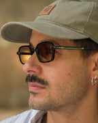 SWT Miramare rectangular sunglasses with green gradient lens, detail
