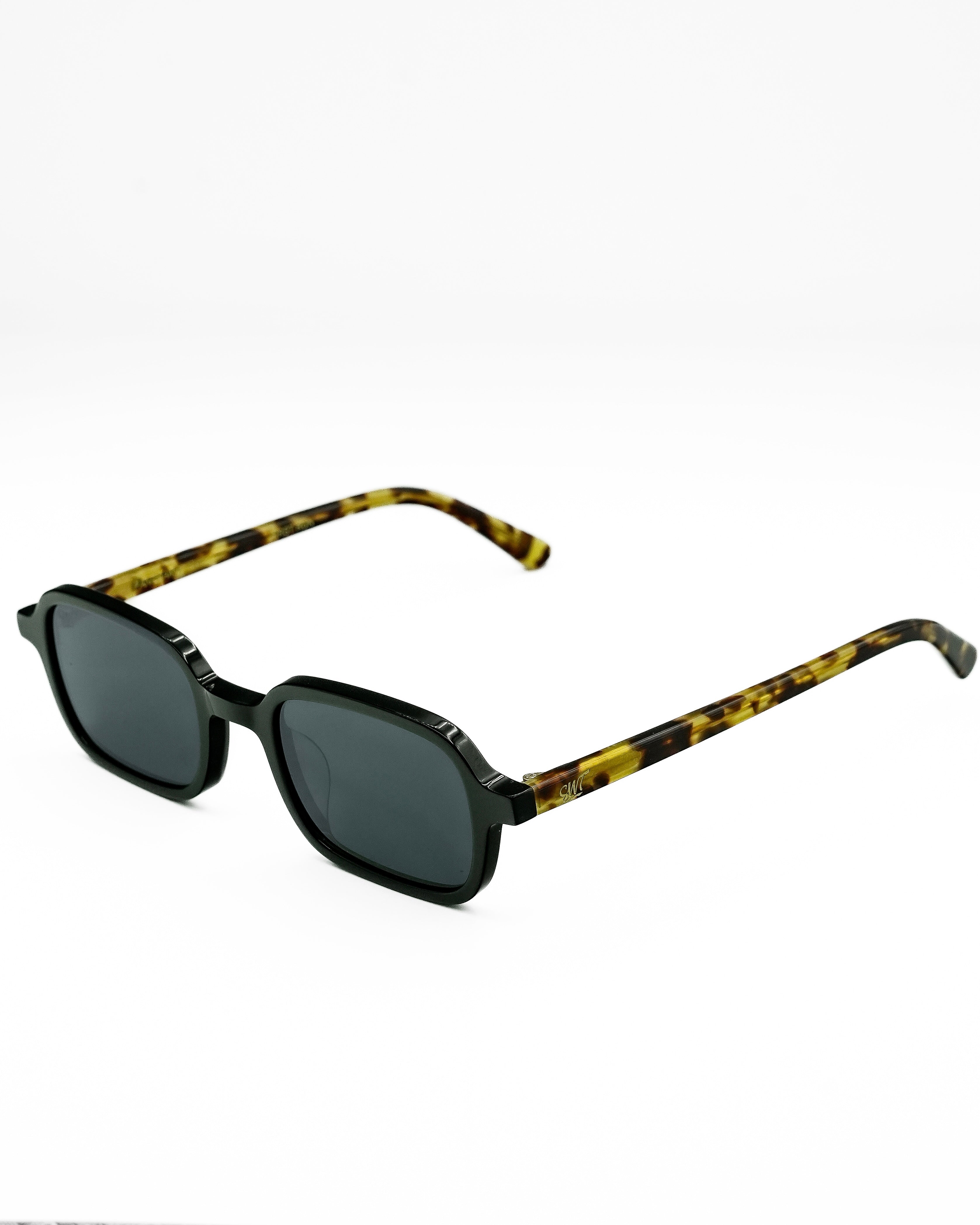 SWT Lido rectangular sunglasses, black front detail