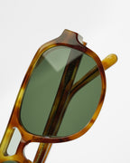 Oliver sunglasses by SWT, amber tortoiseshell aviator with G15 green lenses