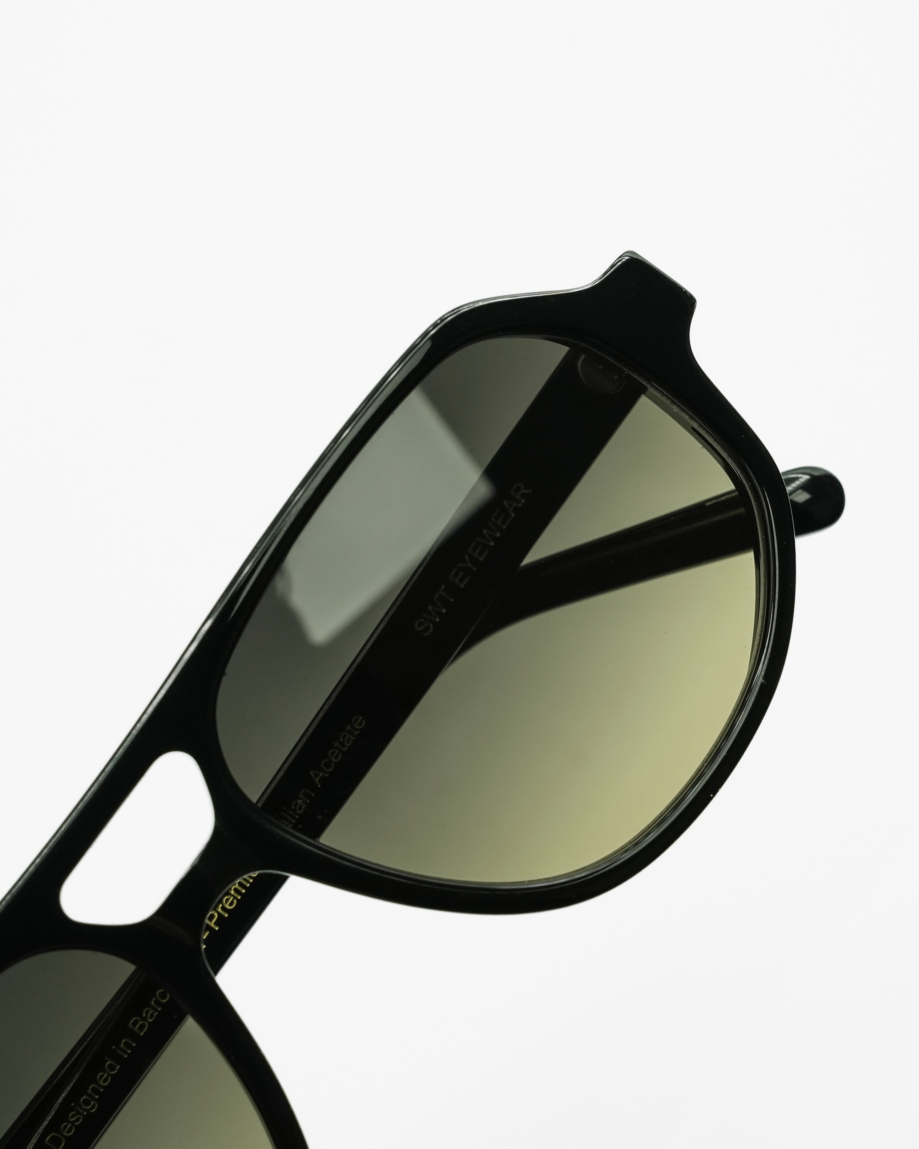 SWT Sundown aviator sunglasses in black acetate with gradient lens, Endurance collection