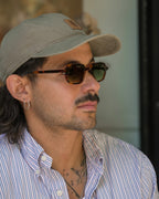 SWT Splendido rectangular sunglasses with green gradient lens, detail