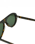 Miglia sunglasses by SWT, dark tortoiseshell aviator with G15 green lenses, side view showing temple
