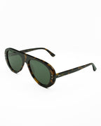 Miglia sunglasses by SWT, dark tortoiseshell acetate aviator, front detail