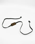 SWT black and tan leather sunglasses strap, two-tone buffalo leather, hand-stitched