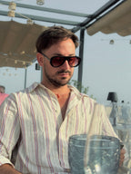 Reserve sunglasses by SWT, black acetate temple detail