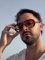 Florio sunglasses by SWT, dark tortoiseshell acetate temple detail